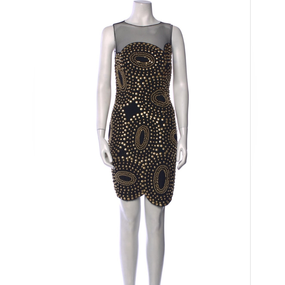 Gold Beaded Jovani Cocktail Dress sz 0